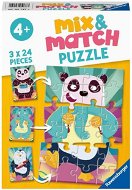 Ravensburger 051373 Mix & Match Puzzle Funny Animals 3x24 pieces - Jigsaw