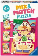 Ravensburger 051984 Mix & Match Puzzle Farm Animals 3x24 pieces - Jigsaw