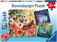 Ravensburger 051816 Víla, drak a jednorožec 3× 49 dielikov - Puzzle