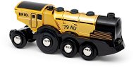 Brio World 33630 - Mohutná zlatá akčná lokomotíva na batérie - Vláčik