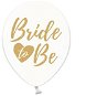 Inflatable Balloons, 30cm, Bride To Be, Transparent with Gold Lettering, 6 pcs - Balloons