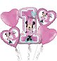Balóniková súprava – myška Minnie Mouse – 1. narodeniny – 5 ks fóliových balónikov - Balóny