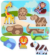 Lucy & Leo 224 Zvieratká zo safari – drevené vkladacie puzzle 7 dielov - Vkladačka