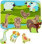Lucy & Leo 226 Zvieratká na farme – drevené vkladacie puzzle 7 dielov - Vkladačka