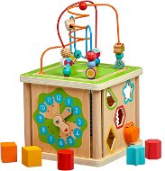 Lucy & Leo 248 Wooden Motor Cube 5-in-1 with Clock - Motor Skill Toy