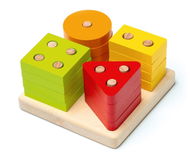 Motor Skill Toy CUBIKA 15344 Sorting Shapes IV - Wooden Puzzle 17 pieces - Motorická hračka