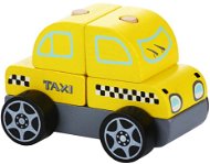 CUBIKA 13159 Taxi vůz - dřevěná skládačka 5 dílů - Motorická hračka