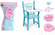 Sada pre bábiky s vysokou stoličkou a doplnkami 40 × 23 cm, PVC - Nábytok pre bábiky