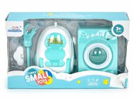 Battery-operated household appliance set, vacuum cleaner and washing machine; 28,5 x 17 x 8 cm - Toy Appliance