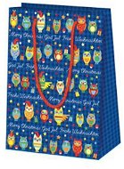 Vánoční dárková taška 16x22x8 sovičky - Dárková taška