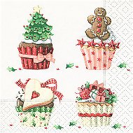 Karácsonyi szalvéták 25/3/20  cup cakes - Papírszalvéta