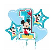 Balóniková sada - Mickey Mouse - 1. Narodeniny - 5 ks fóliových balónikov - Balóny