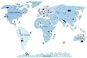 Kopko samolepky na zeď mapa světa - blue - Samolepicí dekorace