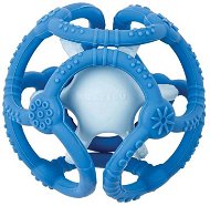 Nattou Szilikon rágóka labda 2 az 1-ben BPA-mentes 10 cm kék - Baba rágóka
