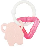 Nattou Silicone Teether with Cooling Part without BPA Pink Elephant - Baby Teether