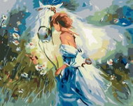 Painting by Numbers - Girl with a White Coat, 50x40 cm, stretched canvas on frame - Painting by Numbers