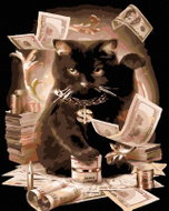 Painting by Numbers - Black Cat, 80x100 cm, without frame and without canvas switching off - Painting by Numbers