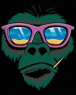 Painting by numbers - Monkey and sunglasses, 40x50 cm, without frame and without switching off the c - Painting by Numbers