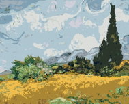 Painting by numbers - Trees in the meadow, 100x80 cm, without frame and without turning off the canv - Painting by Numbers