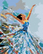 Painting by Numbers - Dancing Ballerina, 40x50 cm, without frame and without turning off the canvas - Painting by Numbers