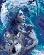 Painting by Numbers - Wolf Woman, 80x100cm, Stretched Canvas on Frame - Painting by Numbers
