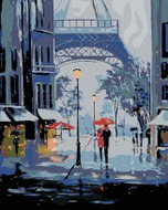 Painting by numbers - Winter and the Eiffel Tower, 80x100 cm, without frame and without switching of - Painting by Numbers