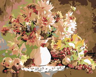 Painting by Numbers - Rich bouquet in white vase, 100x80 cm, without frame and without canvas switch - Painting by Numbers