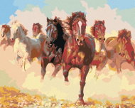 Painting by Numbers - Herd of Horses, 50x40 cm, without frame and without canvas switching off - Painting by Numbers