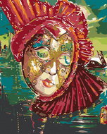 Painting by Numbers - Carnival Mask, 80x100 cm, without frame and without canvas shut off - Painting by Numbers
