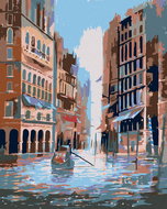 Painting by Numbers - Cruise between Buildings, 40x50 cm, stretched canvas on frame - Painting by Numbers
