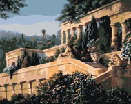 Painting by Numbers - Architecture in the Garden, 100x80 cm, stretched canvas on frame - Painting by Numbers