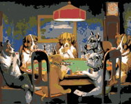 Painting by Numbers - Dog Poker, 50x40 cm, without frame and without canvas switching off - Painting by Numbers