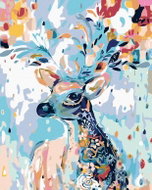 Painting by Numbers - Flower Deer, 40x50 cm, without frame and without switching off the canvas - Painting by Numbers