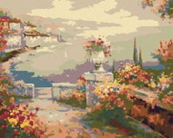Painting by Numbers - Flower Terrace Over the Sea, 50x40 cm, without frame and without turning off t - Painting by Numbers