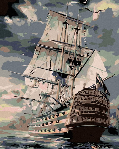 Painting by Numbers - Ship, 80x100 cm, stretched canvas on frame - Painting by Numbers - Main image