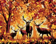 Painting by Numbers - Deer and Autumn Forest, 50x40 cm, without frame and without turning off the ca - Painting by Numbers