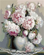 Painting by Numbers - Peonies, 40x50 cm, without frame and without turning off the canvas - Painting by Numbers
