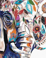 Painting by Numbers - Flower Elephant, 80x100 cm, stretched canvas on frame - Painting by Numbers