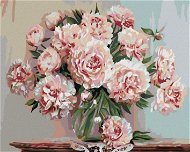 Painting by Numbers - Peonies in glass, 50x40 cm, stretched canvas on frame - Painting by Numbers