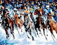 Painting by Numbers - Horses and Jockeys, 50x40 cm, without frame and without canvas switching off - Painting by Numbers