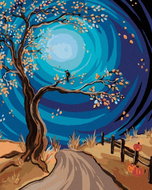 Painting by numbers - Tree by the road, 80x100 cm, without frame and without switching off the canva - Painting by Numbers