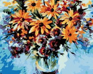 Painting by numbers - Meadow flowers and blue background, 100x80 cm, without frame and without turni - Painting by Numbers