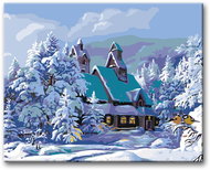 Painting by Numbers - Snow-covered House, 80x100 cm, without frame and without canvas switching off - Painting by Numbers