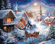 Painting by Numbers - Going on a Sleigh Ride, 50x40 cm, canvas on frame - Painting by Numbers