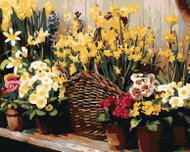 Painting by Numbers - Lots of Flowers, 100x80 cm, stretched canvas on frame - Painting by Numbers