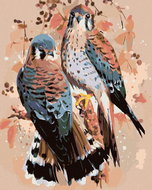 Painting by Numbers - Two Kestrels, 80x100 cm, without frame and without turning off the canvas - Painting by Numbers