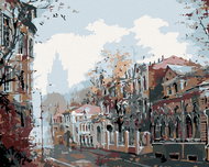 Painting by Numbers - Dark Town, 50x40 cm, stretched canvas on frame - Painting by Numbers