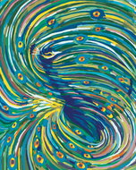 Painting by Numbers - Colored Peacock, 40x50 cm, stretched canvas on frame - Painting by Numbers