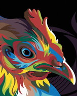 Painting by Numbers - Colored Hen, 80x100 cm, without frame and without switching off the canvas - Painting by Numbers