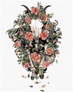 Malen nach Zahlen - Ziegenschädel in Blumen, 80x100 cm, Leinwand auf Keilrahmen - Malen nach Zahlen